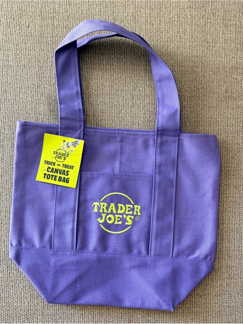 Trader Joe’s Trick or Treat Purple Canvas Tote
